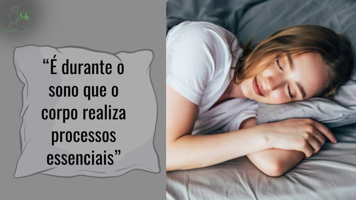 Pessoa deitada na cama com expressão tranquila, representando uma noite de sono reparador.
