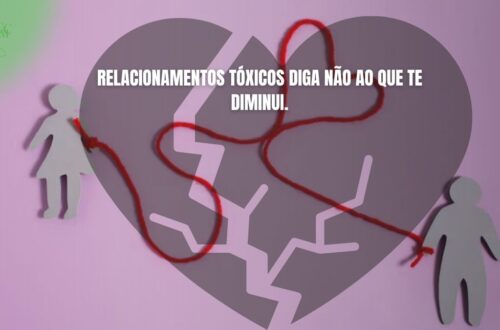 Ilustração de duas pessoas em uma interação complexa e emaranhada, com uma pessoa tentando se libertar de amarras ou nós que a prendem, simbolizando a luta contra relacionamentos tóxicos. Pode haver um contraste com luz e sombra.
