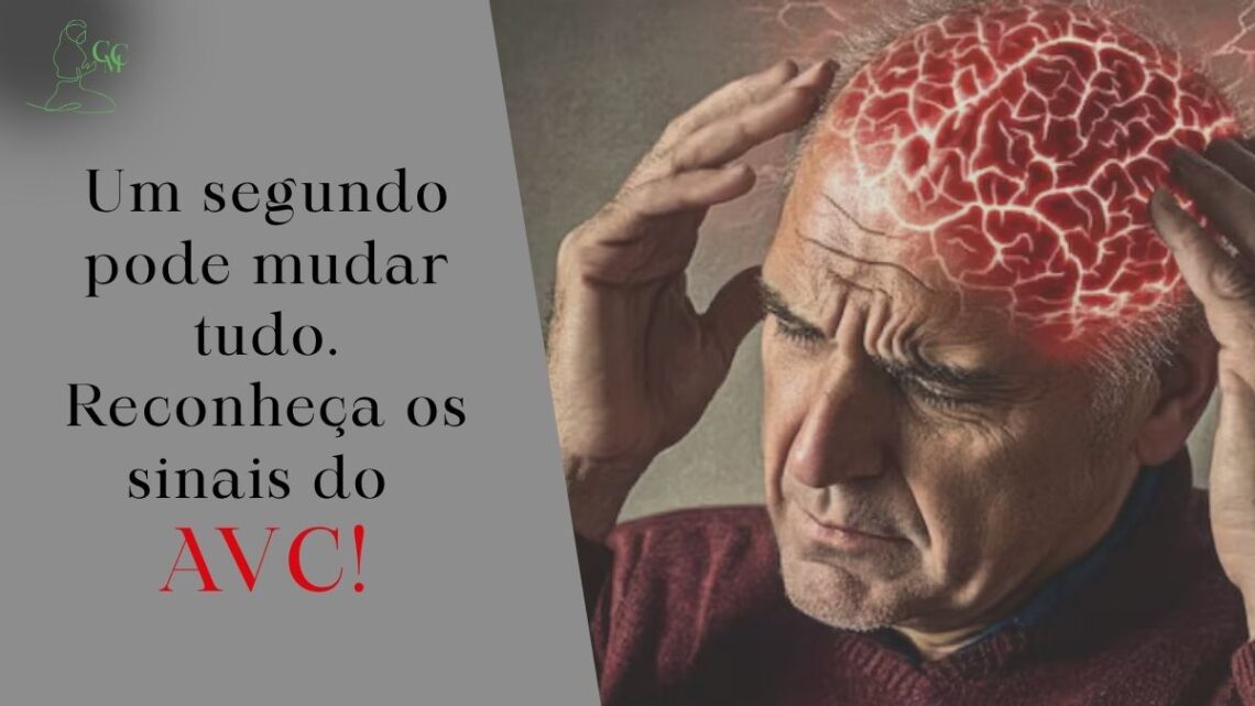Pessoa segurando a cabeça com expressão de dor, indicando sintomas de AVC