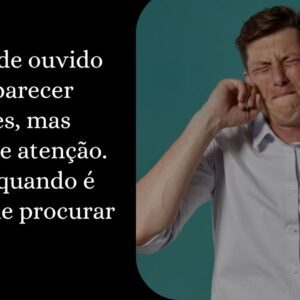 Homem com expressão de dor segurando o ouvido