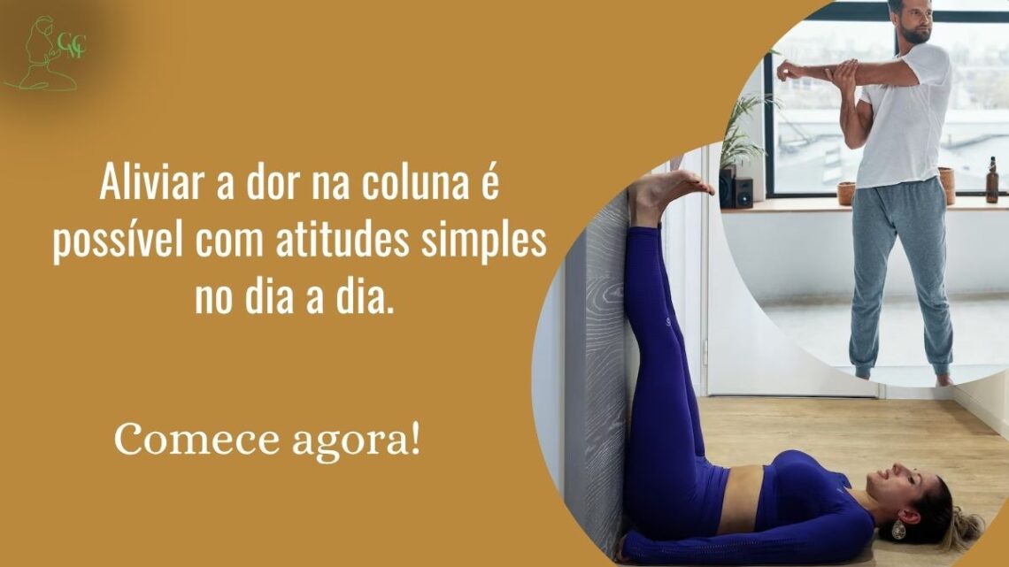 Pessoa fazendo alongamento para aliviar a dor na coluna