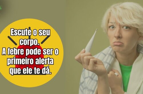 Adulto medindo a temperatura com termômetro em casa durante quadro de febre