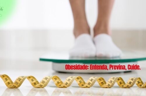 Infográfico explicando os tipos de obesidade e como diagnosticá-la por idade.