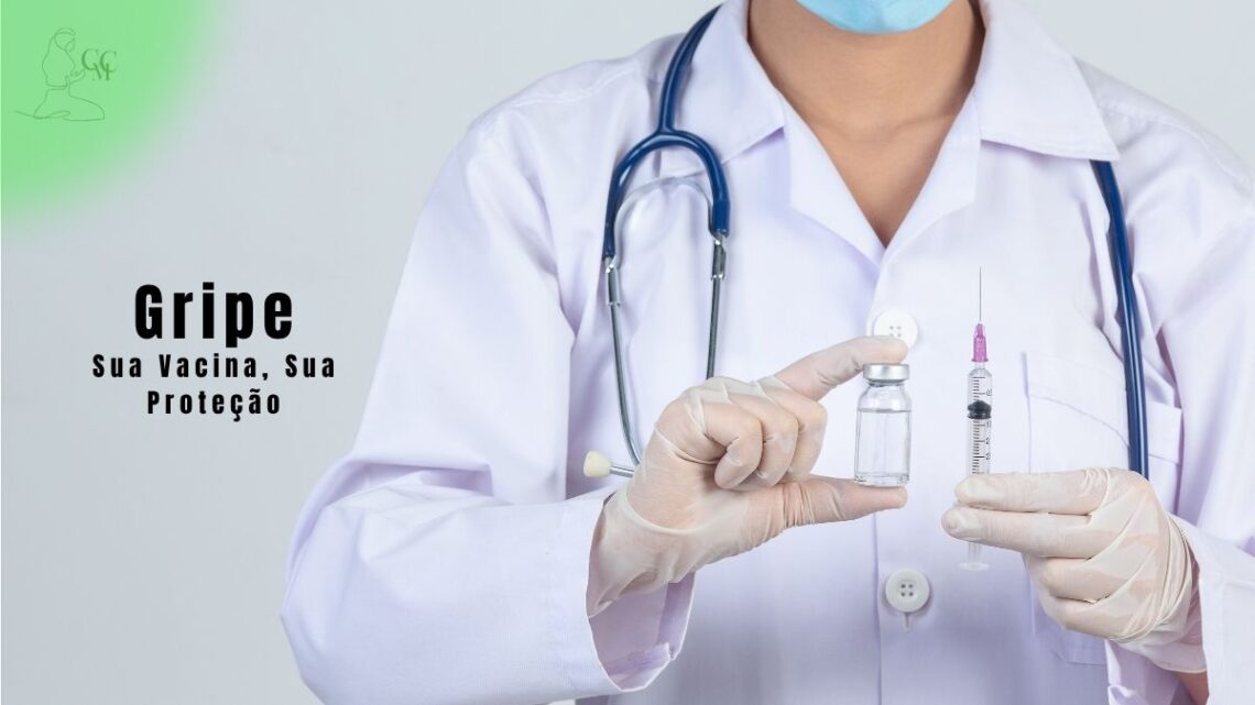 Pessoa recebendo a vacinação contra a gripe em um ambiente de saúde.