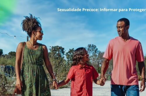 Pais e filhos conversando sobre sexualidade.